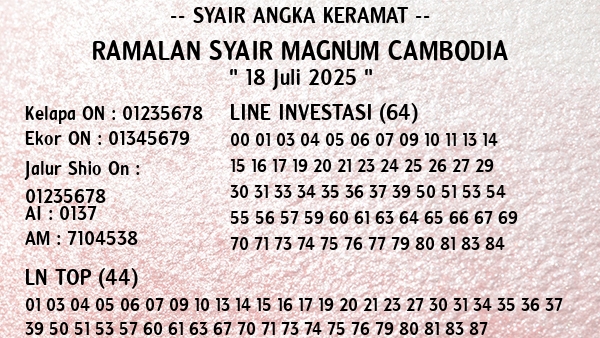 Prediksi Magnum Cambodia